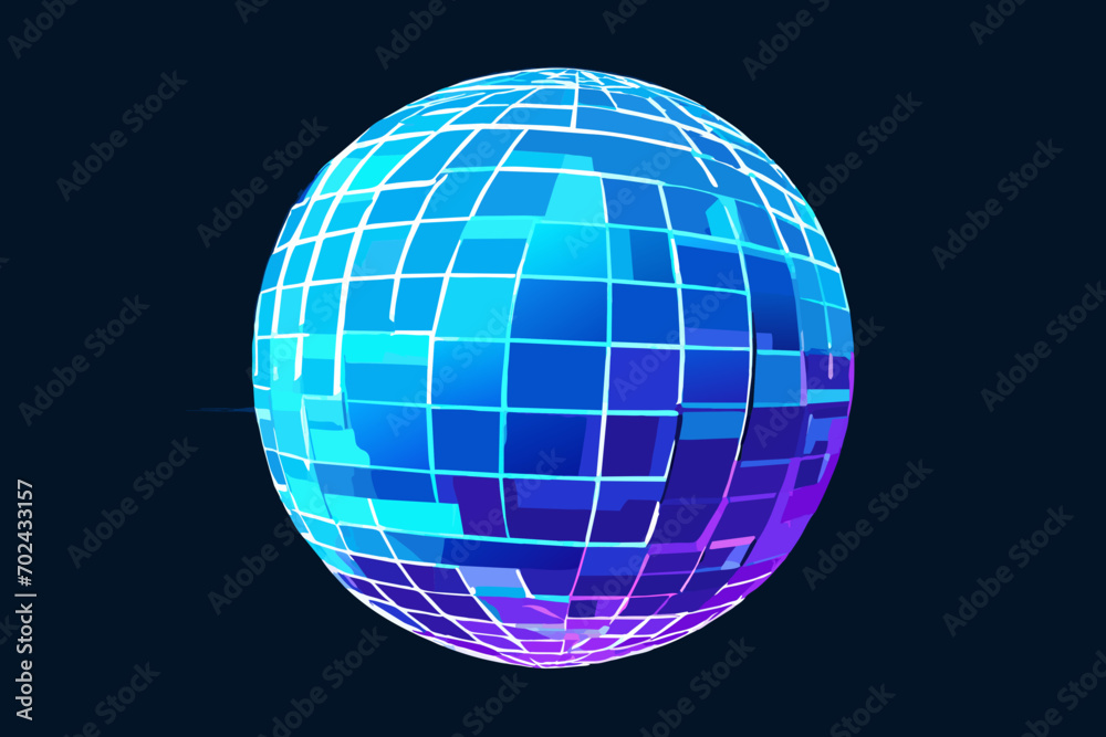 Poster glowing binary code forming a globe. vektor illustation
