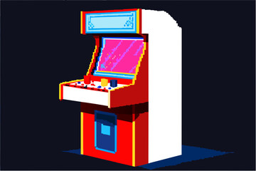 A pixel art arcade machine. vektor illustation