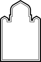 Islamic Arch Design double lines Outline Linear Black Stroke silhouettes Design pictogram symbol visual illustration