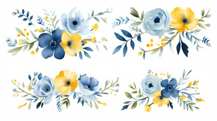 Fototapeta na wymiar Floral frame with decorative flowers, decorative flower background pattern, floral border background