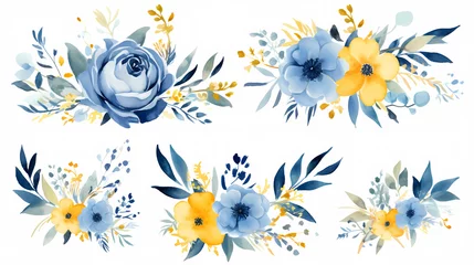 Stof per meter Floral frame with decorative flowers, decorative flower background pattern, floral border background © Derby