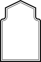 Islamic Arch Design double lines Outline Linear Black Stroke silhouettes Design pictogram symbol visual illustration