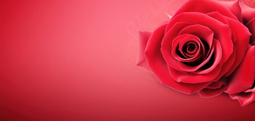 Red rose buds background with copyspace. Women's Day rose blured background , AI Generated