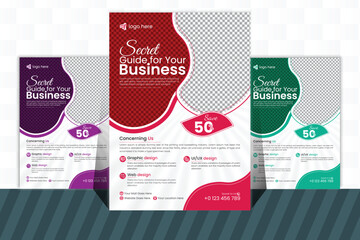 Vector corporate flyer template 3 color design