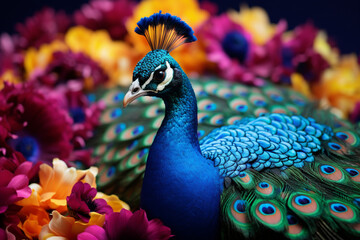 Beautiful peacock colourful