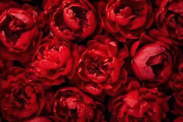 Naklejka premium Background of red peony flowers