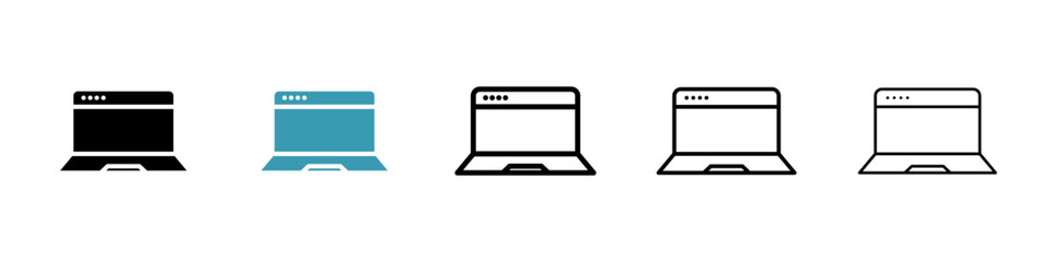 Laptop vector icon set. Portable Computer symbol for UI design.