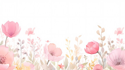 Floral frame with decorative flowers, decorative flower background pattern, floral border background