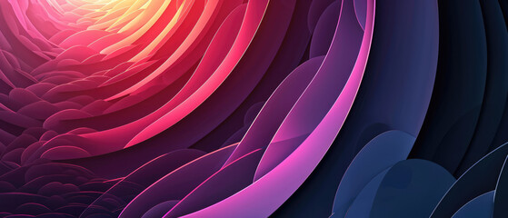 A smooth blend of pink and magenta waves in a calming abstract design. - obrazy, fototapety, plakaty