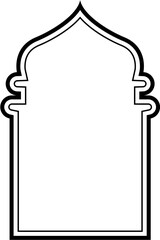 Islamic Arch Design double lines Outline Linear Black Stroke silhouettes Design pictogram symbol visual illustration
