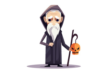 halloween old man vector flat minimalistic isolated illustration
