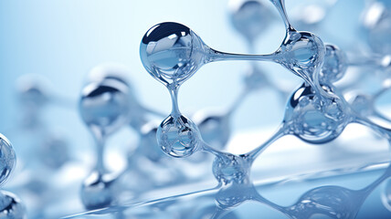 Dynamic Water Molecules, Sky-Blue & Silver