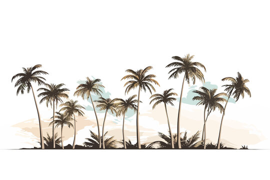 palm trees vector flat minimalistic isolated vector style illustration