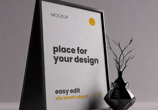 3d Art Vertical Poster Mockup 15