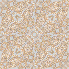 Paisley seamless vector pattern for fabric design. Vintage textile background