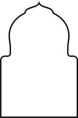 Islamic Arch Design Thin Line Black stroke silhouettes Design pictogram symbol visual illustration