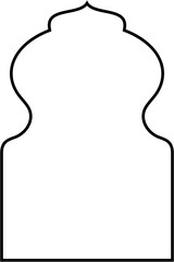 Islamic Arch Design Thin Line Black stroke silhouettes Design pictogram symbol visual illustration