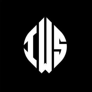 IWS circle letter logo design with circle and ellipse shape. IWS ellipse letters with typographic style. The three initials form a circle logo. IWS circle emblem abstract monogram letter mark vector.