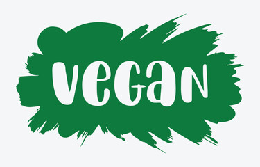Vegan logo. Raw, healthy food badge, cafe, restaurants and packaging label