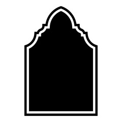 Islamic Arch Design Glyph with outline Black Filled silhouettes Design pictogram symbol visual illustration