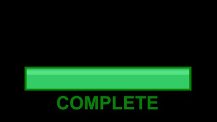 video animation system update icon, with gears turning and bar filling. On a transparent background with zero alpha channel