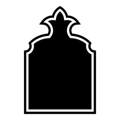 Islamic Arch Design Glyph with outline Black Filled silhouettes Design pictogram symbol visual illustration