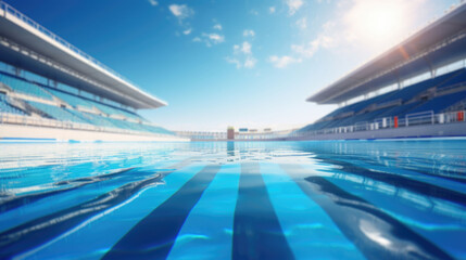 Outdoor swimming pool arena for professional sport