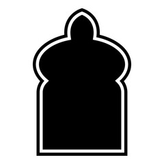 Islamic Arch Design Glyph with outline Black Filled silhouettes Design pictogram symbol visual illustration