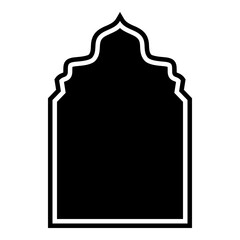 Islamic Arch Design Glyph with outline Black Filled silhouettes Design pictogram symbol visual illustration