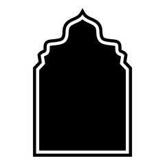 Islamic Arch Design Glyph with outline Black Filled silhouettes Design pictogram symbol visual illustration