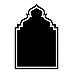 Islamic Arch Design Glyph with outline Black Filled silhouettes Design pictogram symbol visual illustration