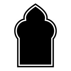 Islamic Arch Design Glyph with outline Black Filled silhouettes Design pictogram symbol visual illustration