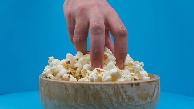 eating popcorn bowl