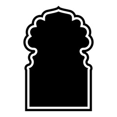 Islamic Arch Design Glyph with outline Black Filled silhouettes Design pictogram symbol visual illustration