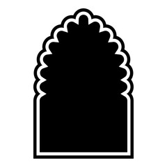 Islamic Arch Design Glyph with outline Black Filled silhouettes Design pictogram symbol visual illustration