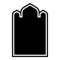 Islamic Arch Design Glyph with outline Black Filled silhouettes Design pictogram symbol visual illustration