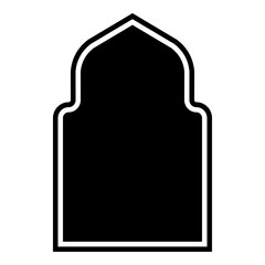 Islamic Arch Design Glyph with outline Black Filled silhouettes Design pictogram symbol visual illustration
