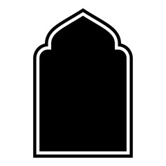 Islamic Arch Design Glyph with outline Black Filled silhouettes Design pictogram symbol visual illustration