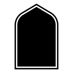 Islamic Arch Design Glyph with outline Black Filled silhouettes Design pictogram symbol visual illustration