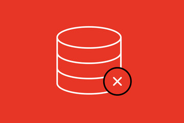 database is missing illustration in flat style design. Vector illustration.	