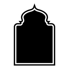 Islamic Arch Design Glyph with outline Black Filled silhouettes Design pictogram symbol visual illustration