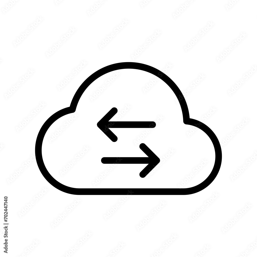 Poster cloud arrows transfer icon, exchange arrow icons - swap icon with two arrows