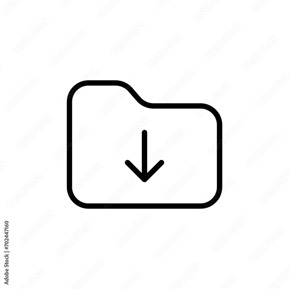 Aufkleber download folder icon, file document import icon sign with arrow down - save folder file icon button. web vector icon