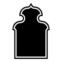 Islamic Arch Design Glyph with outline Black Filled silhouettes Design pictogram symbol visual illustration