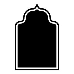 Islamic Arch Design Glyph with outline Black Filled silhouettes Design pictogram symbol visual illustration