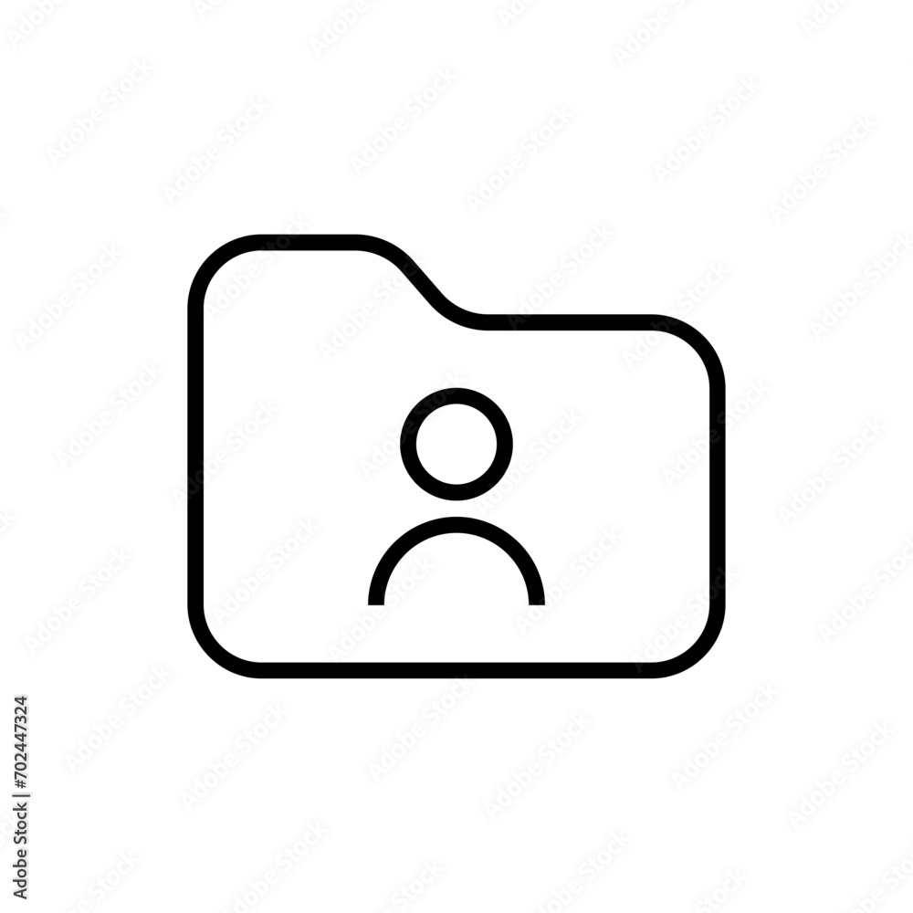 Poster user folder icon, file document with profile person icon - contacts icon signs