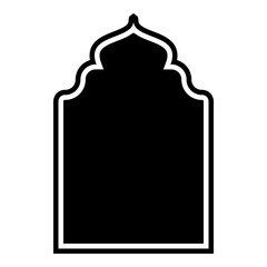Islamic Arch Design Glyph with outline Black Filled silhouettes Design pictogram symbol visual illustration