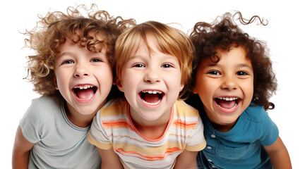 Happy kids having fun, cut out