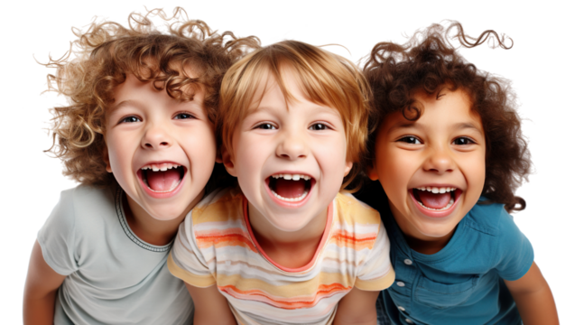 Happy kids having fun, cut out