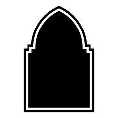 Islamic Arch Design Glyph with outline Black Filled silhouettes Design pictogram symbol visual illustration